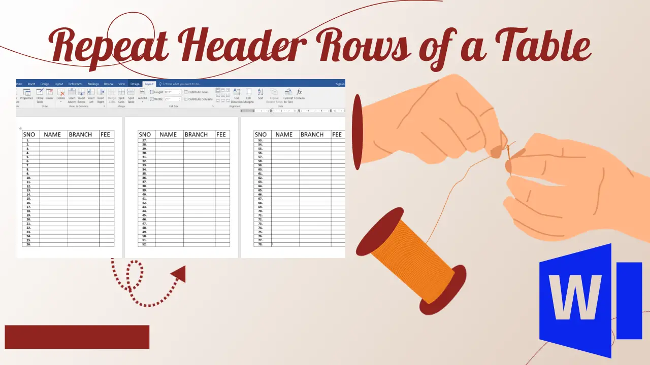 Repeating Header Rows in Microsoft Word Table