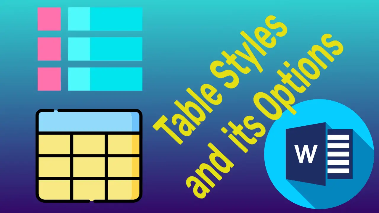 MS Word Table Style Options