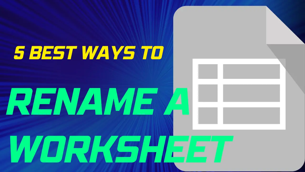 Chaning the names of the worksheets