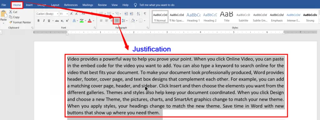 Left, Right, Centre, And Justification Alignments In MS-Word 2020 Master
