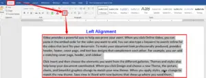 Left Alignment in ms word