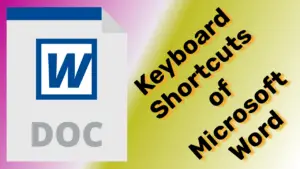 Shortcut keys of Microsoft Word