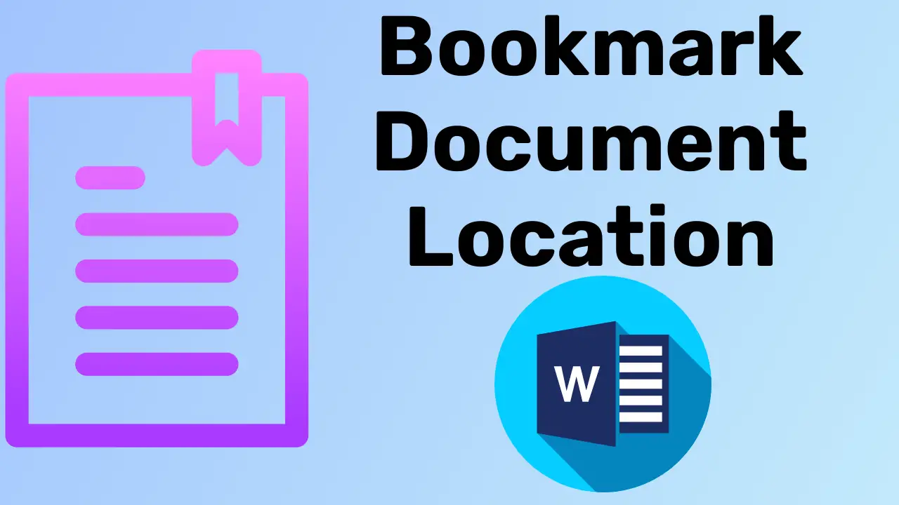 Adding a Bookmark in MS Word