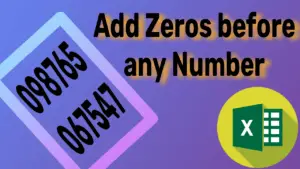 Add Zeros before a number in Excel