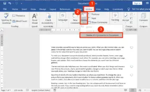 Delete All Comments in Word Document