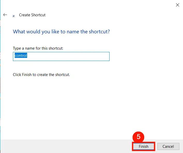 Click Finish to Create Control Panel Shortcuts in Windows 11 and 10