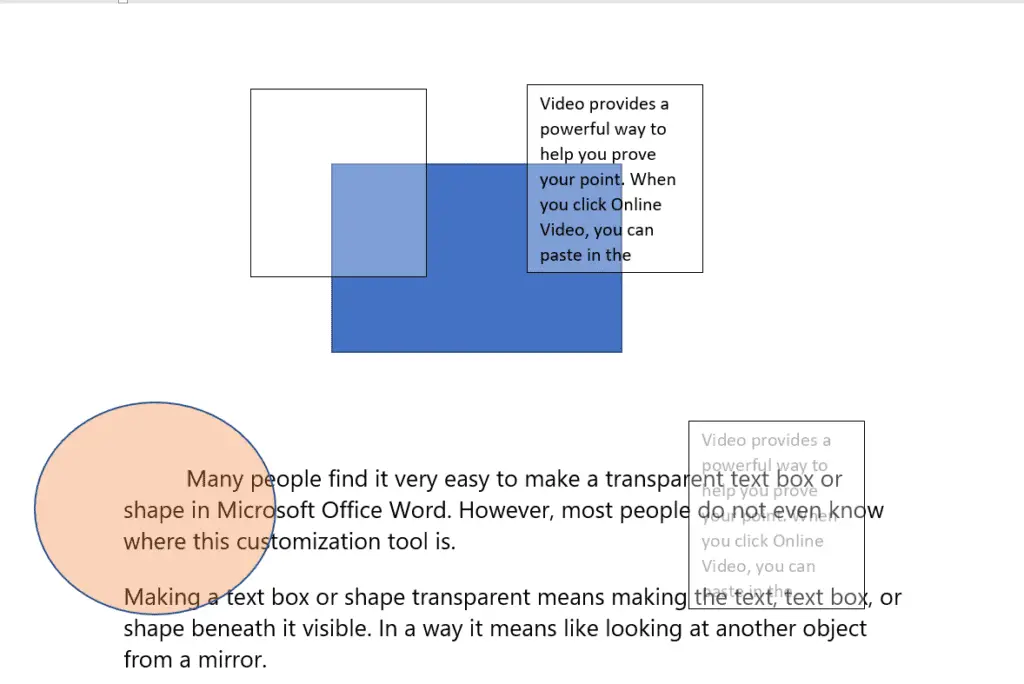 Transparent Text Box or Shape in Word