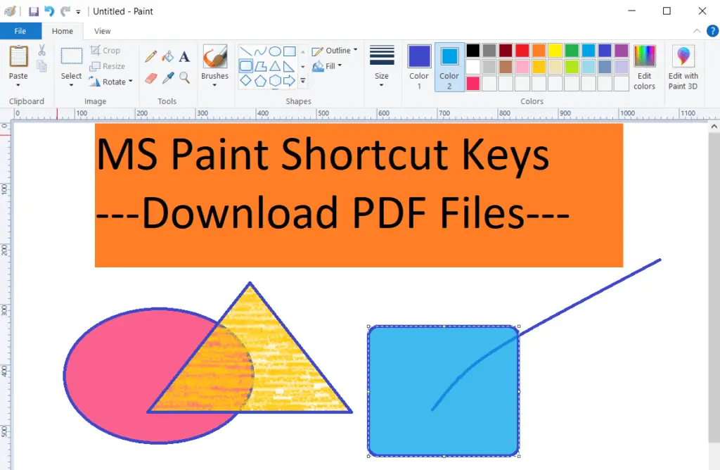 MS Paint Shortcut Keys- Download PDF Files