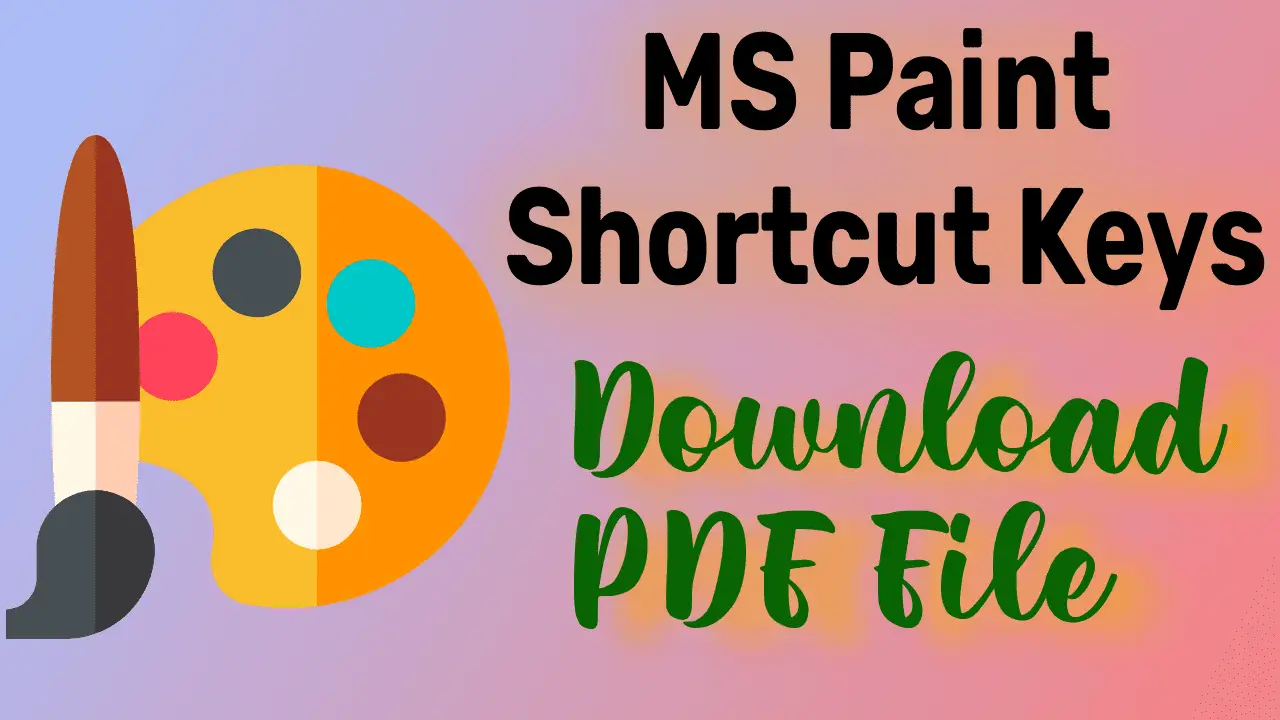 MS Paint Shortcut Keys