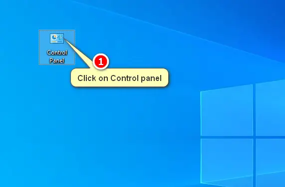 Click on Control on panel