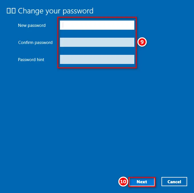Leave the password entry screen as it is