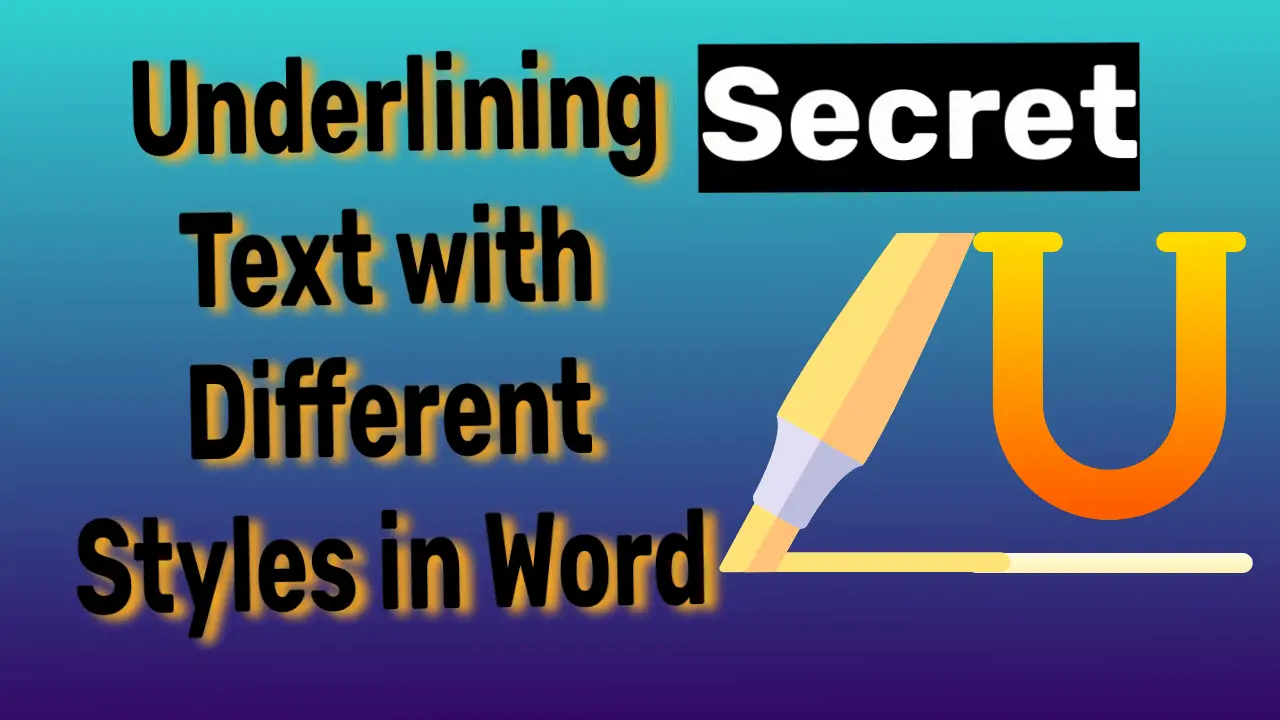 The secret to underlining text with different styles in Word