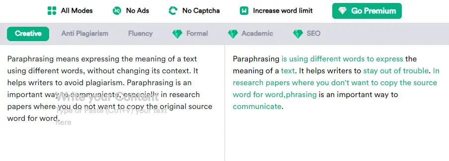 A versatile paraphrase tool simplifying content rewriting and improving writing.